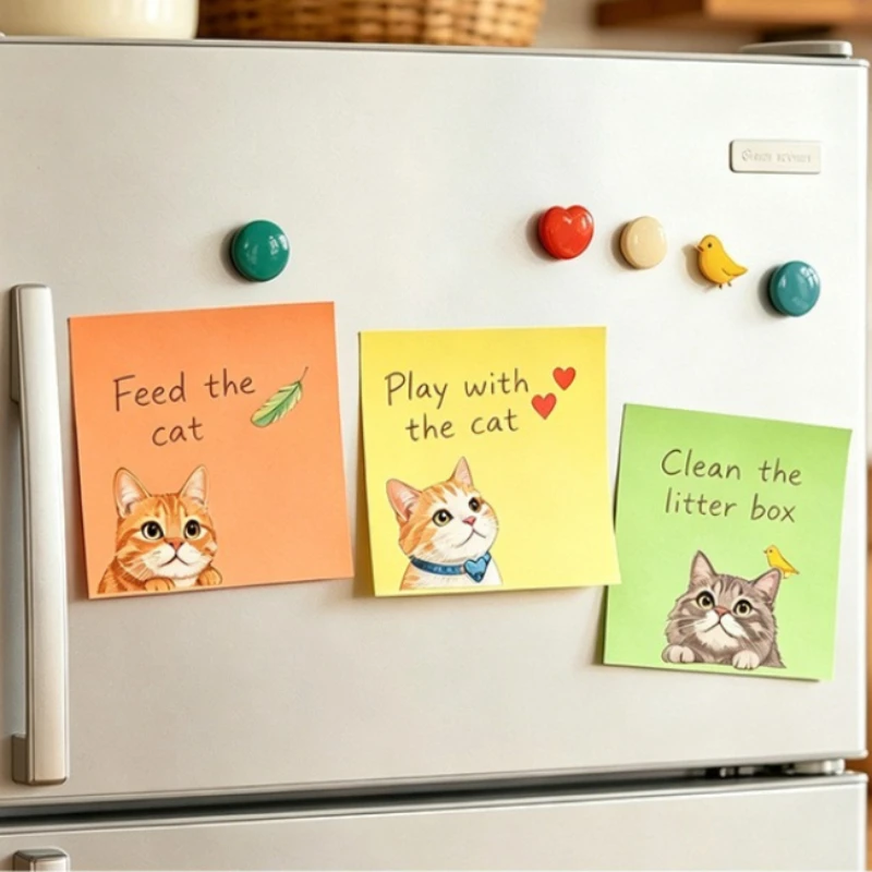 9 books Cat Sticky Notes with Random Patterns, Featuring an Instagram Style Soft, Cute, Suitable for Decorating Student Accounts