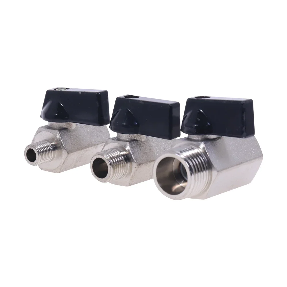 1pc Mini Brass Ball Valve 1/2, 1/4", 1/8" BSP Male To Female Air Compressor Valves