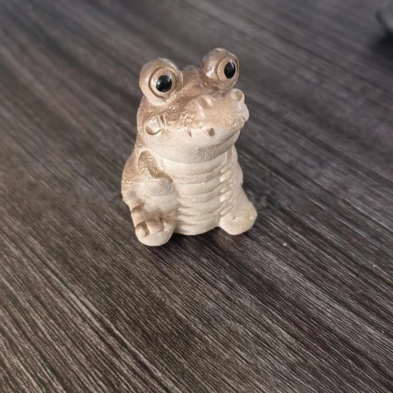 Alligator Baby Statue Ornament Resin Animal Sculpture For Cute Mini Crocodile Figurine