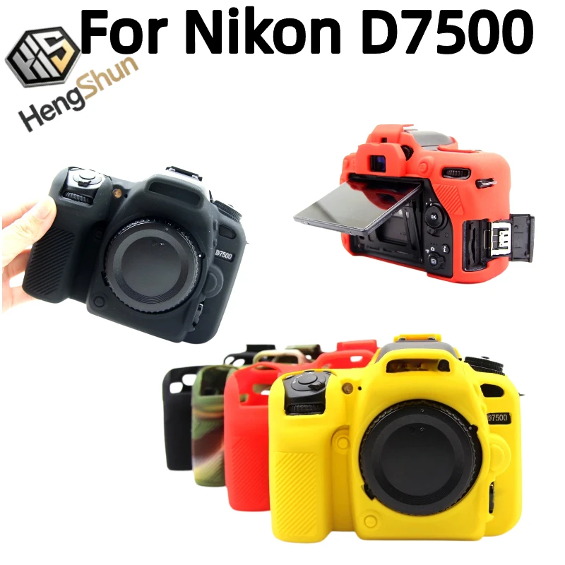 Silicone Soft Case DSLR Camera Case Cover Bag For Nikon D7500 Protective Micro-single Camera case + 1PCS free tempered film