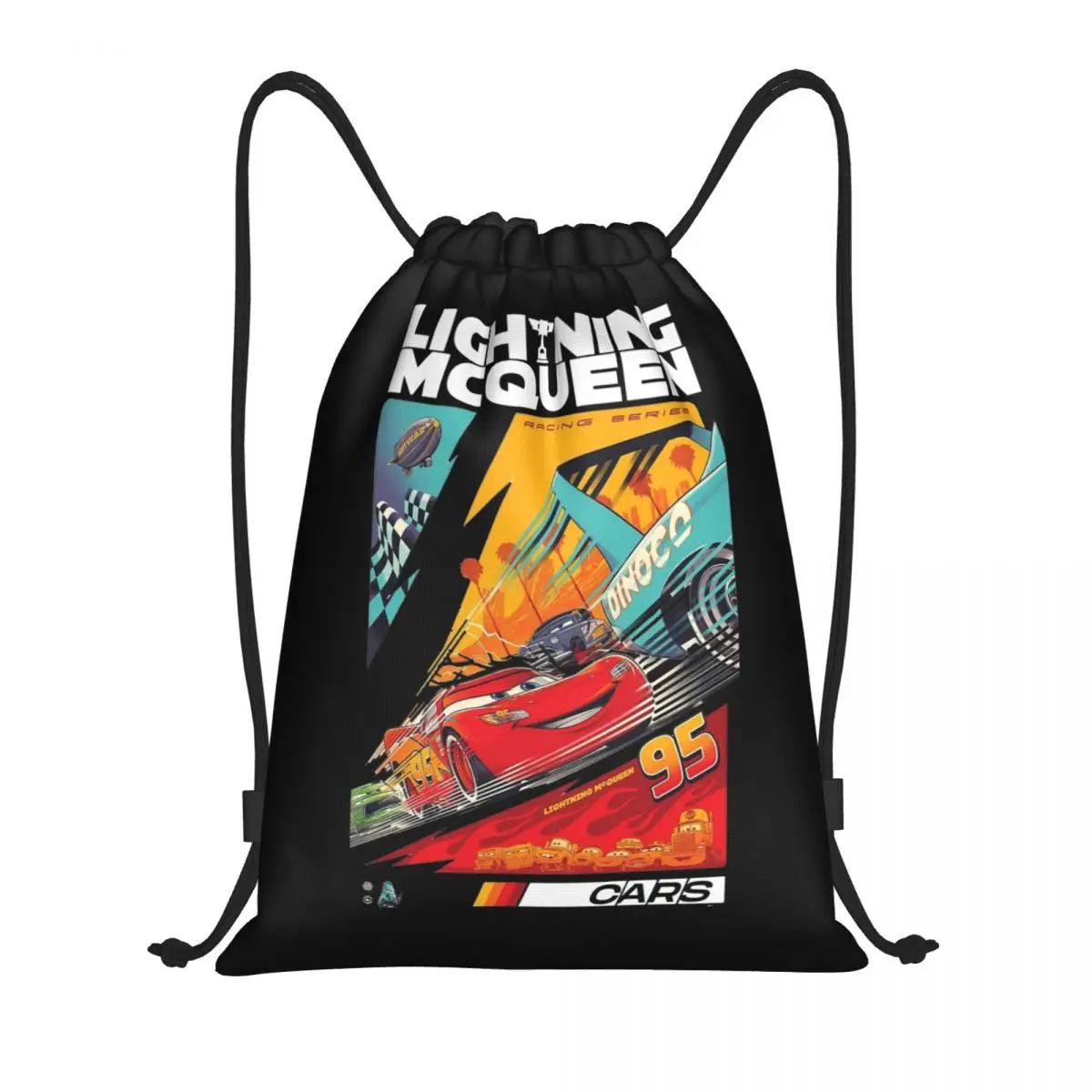 Lightning Mcqueen Cars Sally zaino con coulisse sport Gym Sackpack String Bags for Running