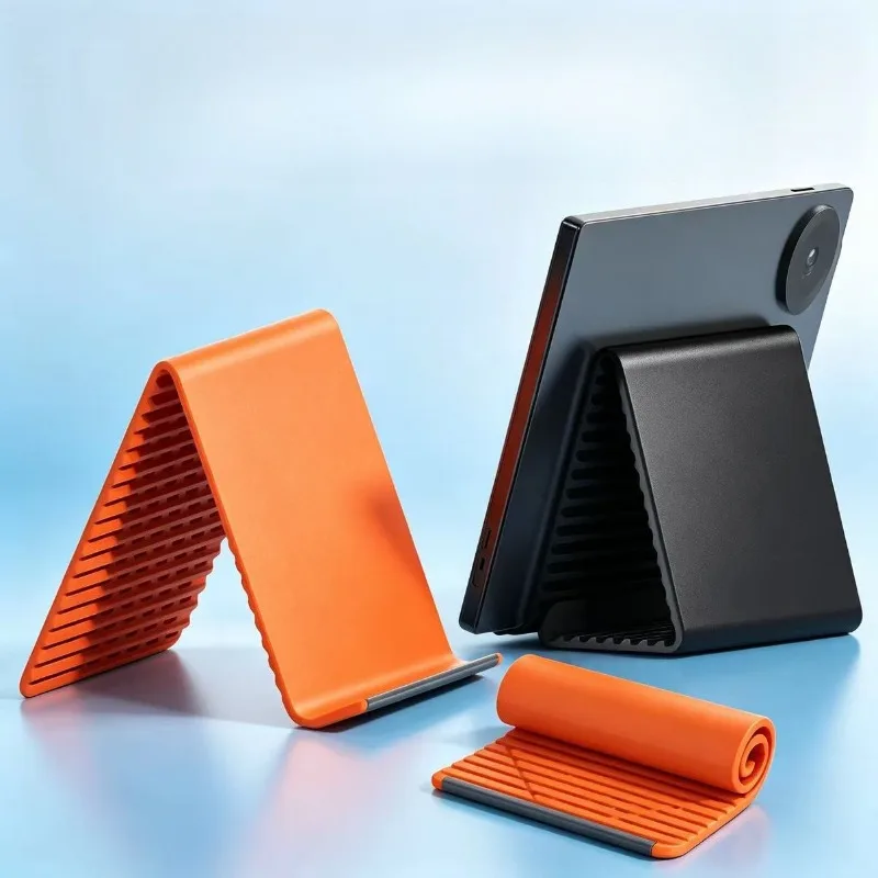 1Pc Flexible Silicone Foldable Deformable Stand Universal Desktop Holder For Phone Tablet Laptop Office Daily Use view 3
