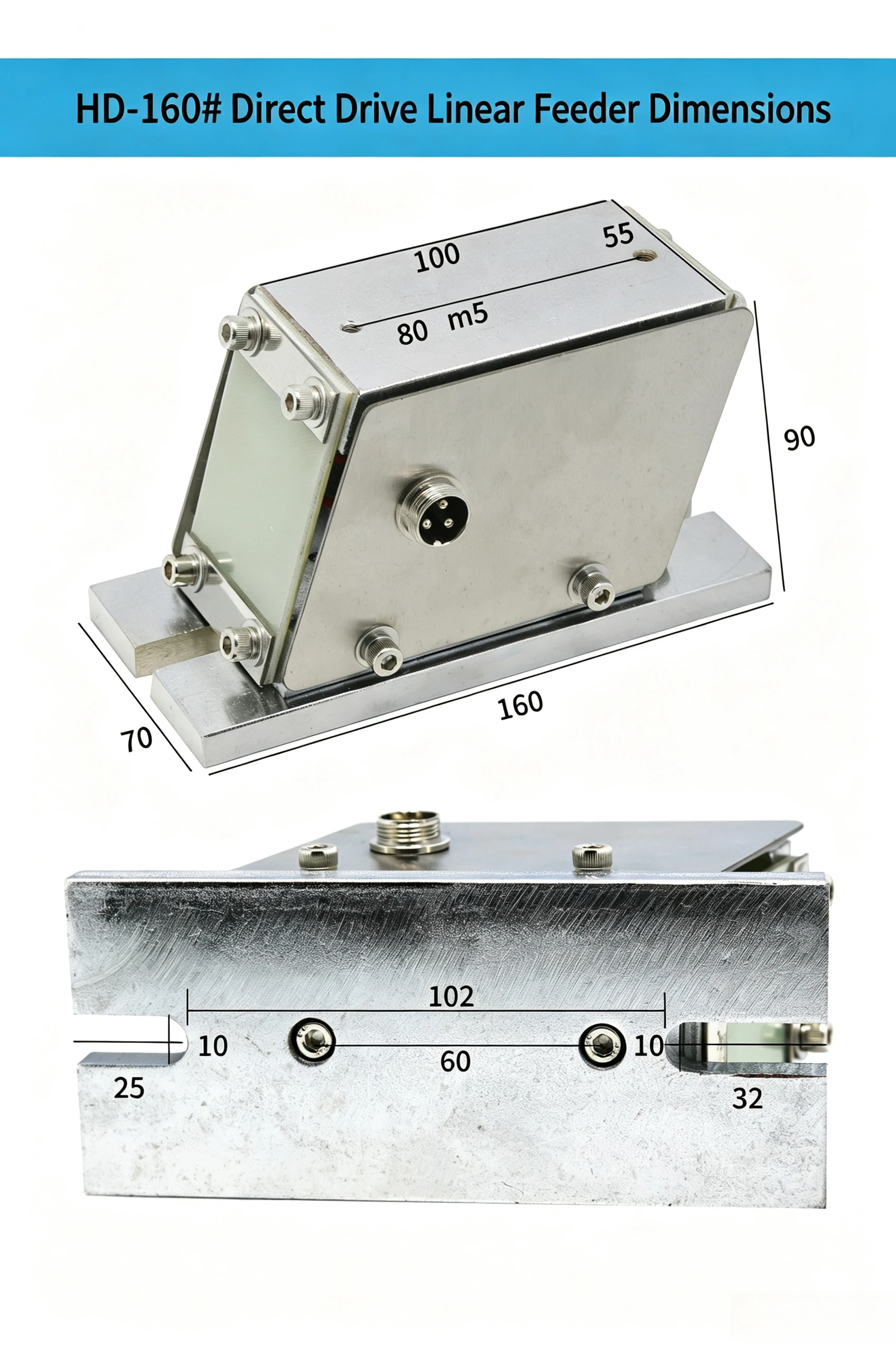 HD-160Z Linear Vibratory Feeder Flat Straight Vibration Direct Vibrator Automatic Industrial Feeding Machine view 6