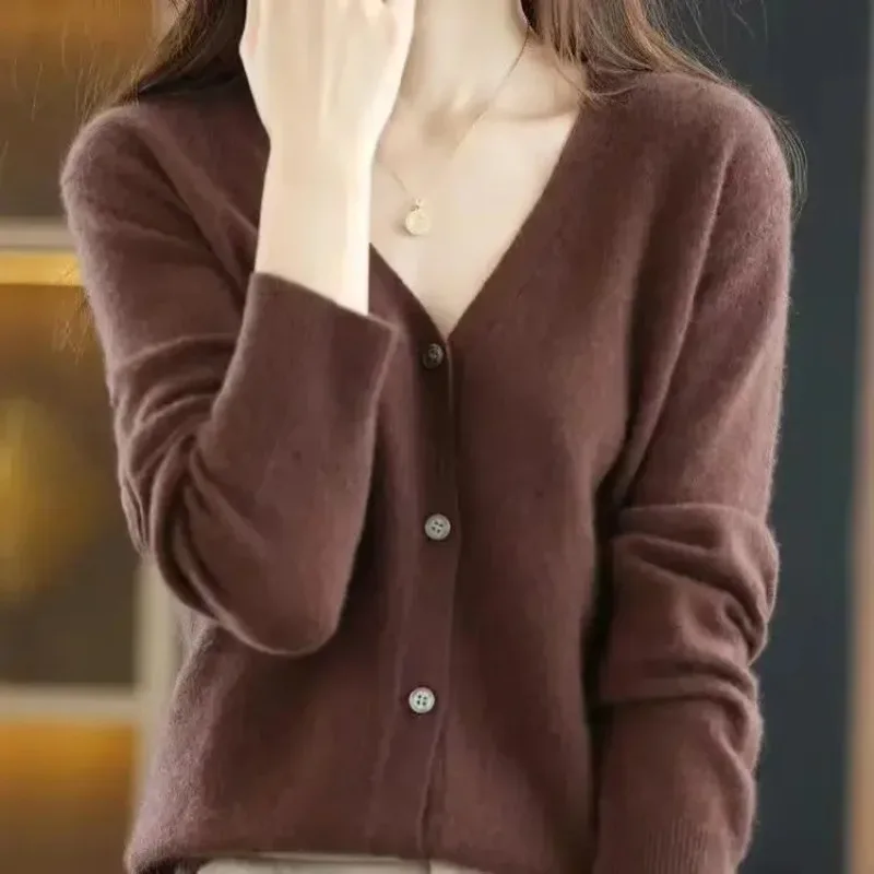 

Women Long Sleeve Cardigans 2024 Autumn Winter Single Breasted Knitwears Warm Knit Cardigan Korean Fashion Spring casual Sweater