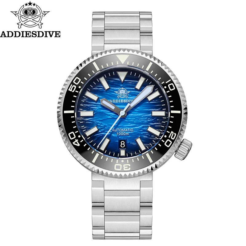 ADDIESDIVE AD2545 Men Watch Ceramic Ring 100Bar Driver Sapphire Glass BGW9 Luminous Reloj Hombre 8215 Automatic Mechanical Watch