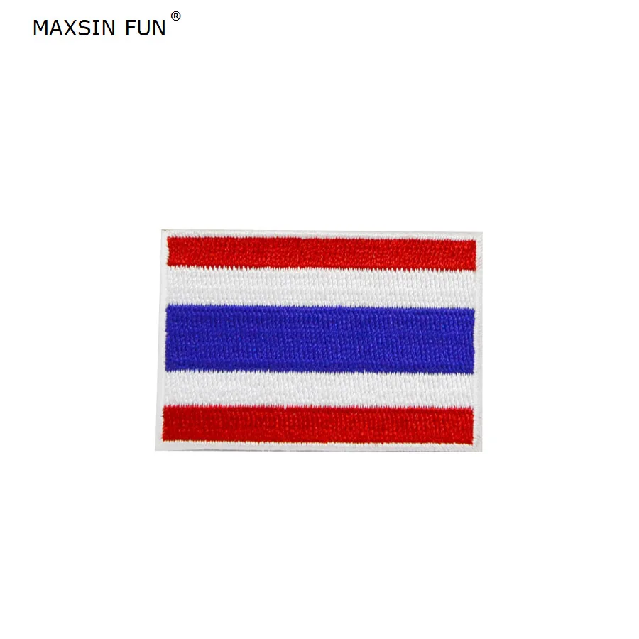 

High Grade 1PC Embroidered Iron On Thailand Flag Fabric Patch Patriotic Military Tactics Sew On Sticker for Garment