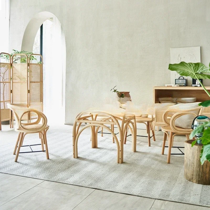 Dining table Small apartment household dining table and chairs Japanese simple homestay rectangular