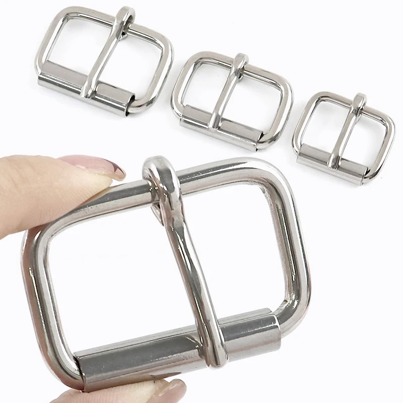 

16-50mm Stainless Steel Pin Buckles Bag Strap Adjust Belt Dog Collar Clasp Chain Rectangle Ring Shoes Leather Hook Accessories