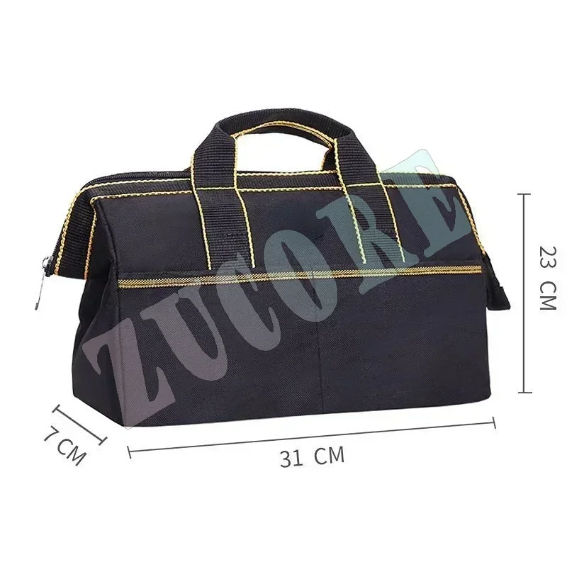 أكياس تنظيم الأدوات المحمولة الجديدة واسعة الفم مقاومة للماء الثقيلة كهربائي وصيانة أداة حقيبة قماش قاعدة/مع البلاستيك