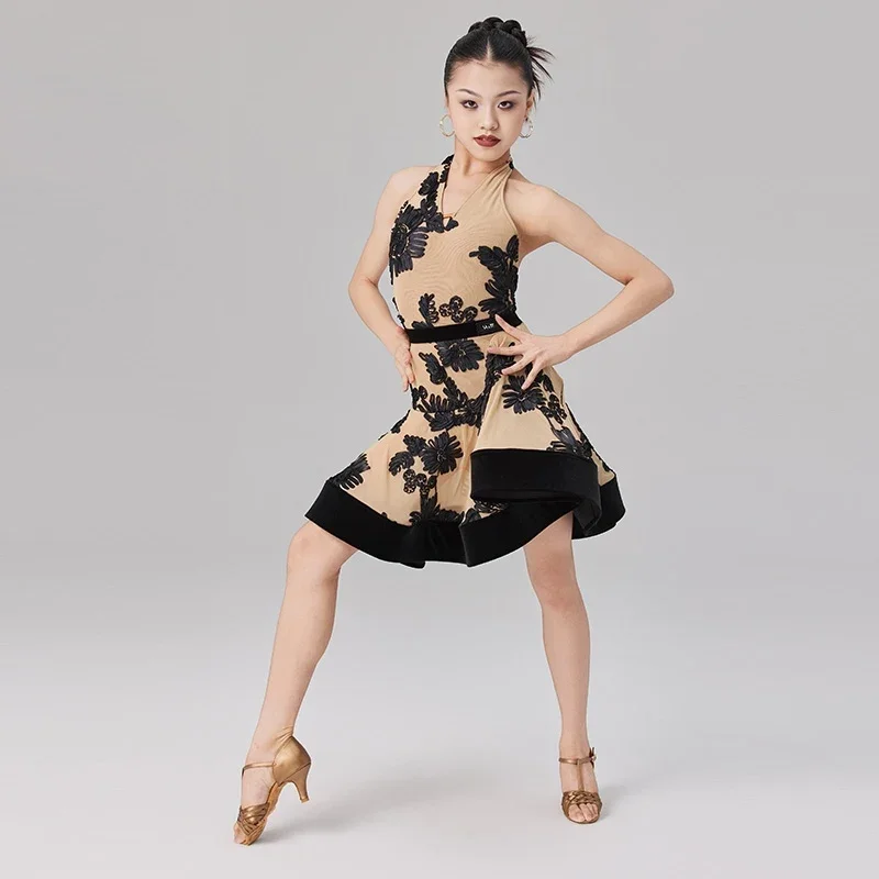 Children'S Ballroom Dance Costumes Girls Latin Dance Competition Dress Kids Rumba Latin Dance Performance Dresses SL13672