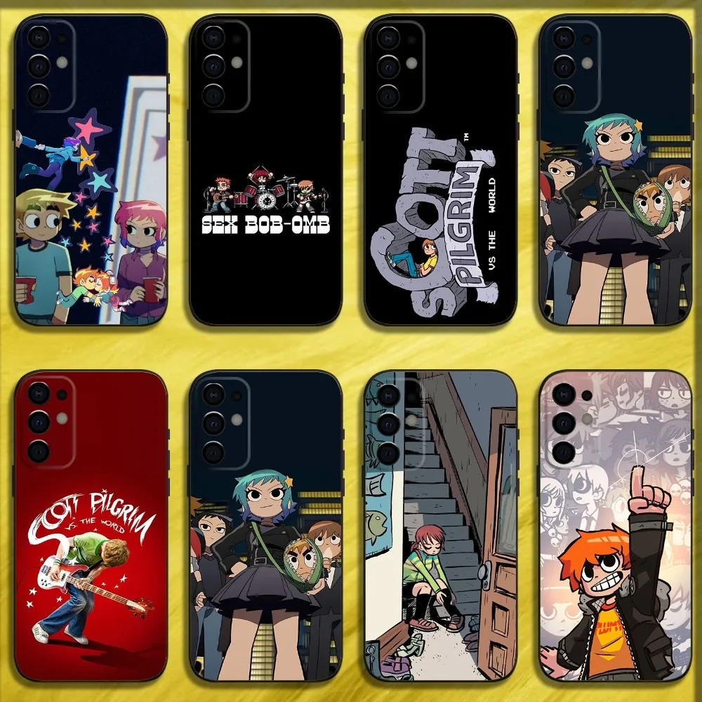 

S-Scott Pilgrim Phone Case For Samsung S24,S21,S22,S23,S30,Ultra,S20,Plus,Fe,Lite,Note,10,9,5G Black Soft Cover