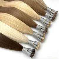 Extensions de cheveux naturels à pointe droite 100% cheveux humains véritables, mèches brunes à fusion, capsules de kératine pré-collées, mèches blondes à tisser 1