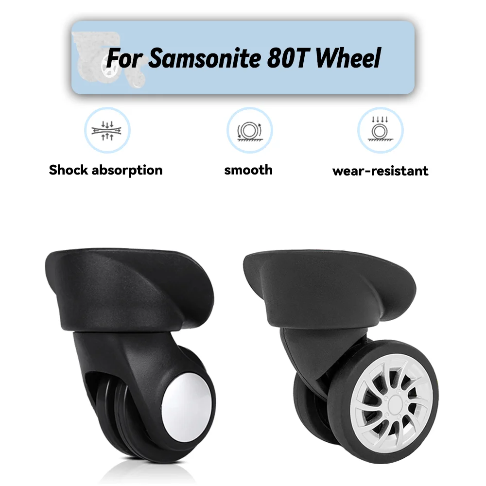 For Samsonite 80T Universal Wheel Replacement Suitcase Rotating Smooth Silent Shock Absorbing Wheel Accessories Wheels Casters