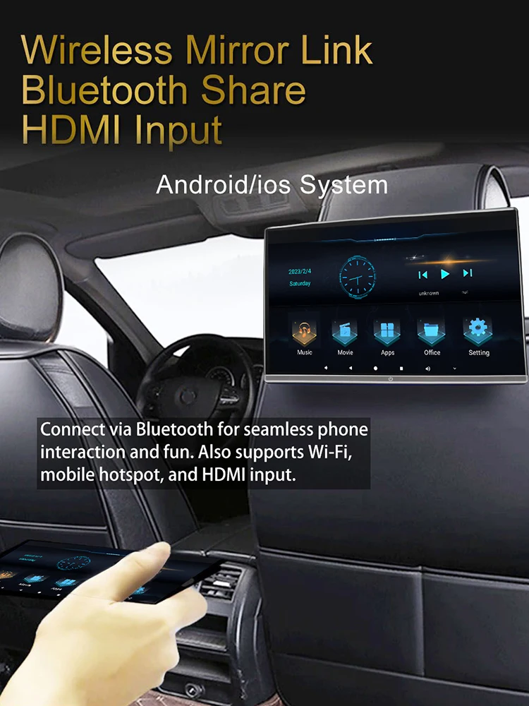 13,3'' 8G + 128G Android Kopfstütze Mit Monitor Für Range Rover Evoque Sport Rücksitz TV Touchscreen Wifi 4K Auto Video Player