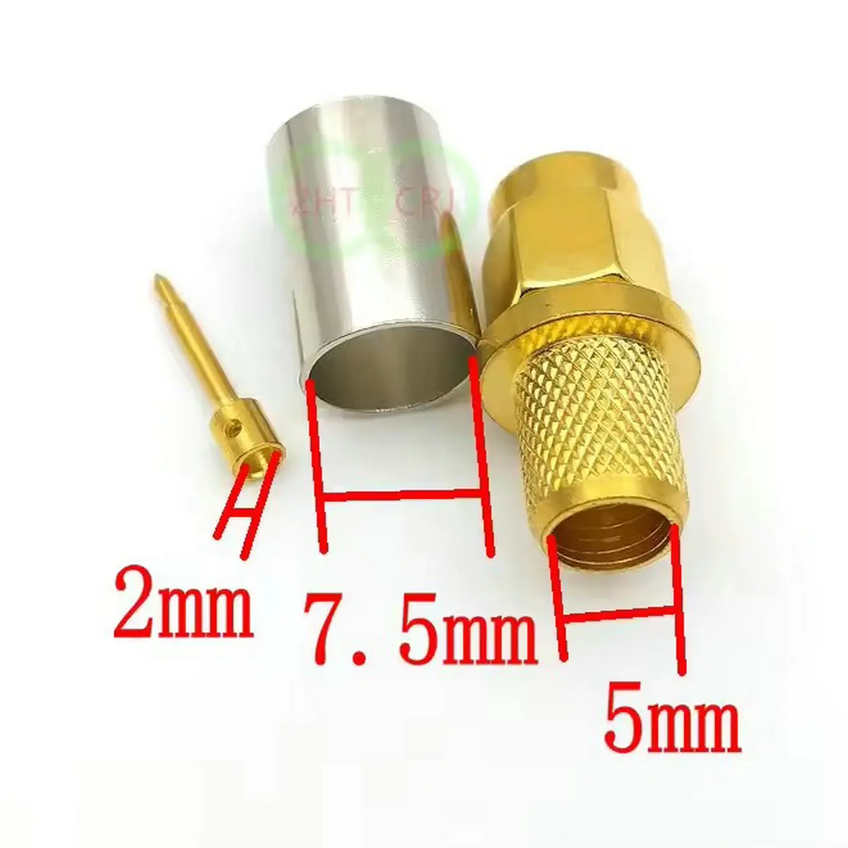 

100PCS-200PCS SMA Male Plug RF Coax Jack Crimp for RG5 RG6 5D-FB H155 LMR300 Cable Straight adapter