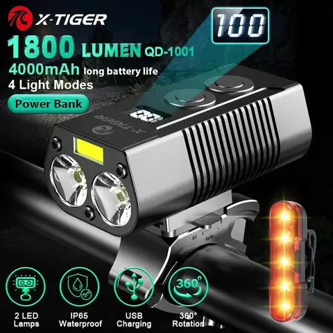 Bike Front Light with Rechargeable Battery X-TIGER