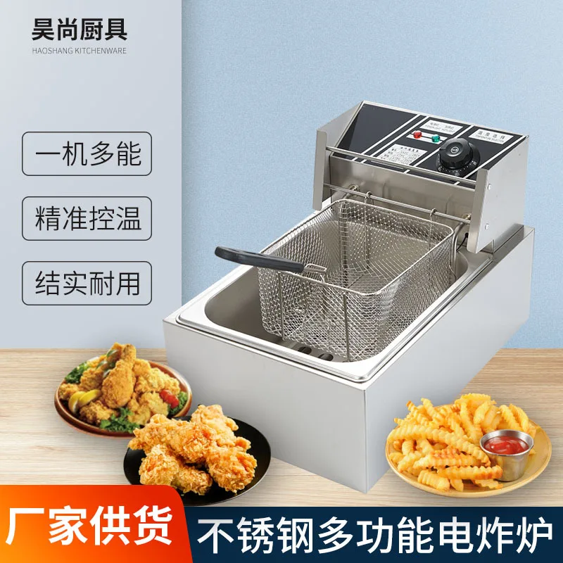 Processing custom electric frying stove desktop  fried string French fries single cylinder double cylinder electric frying stove