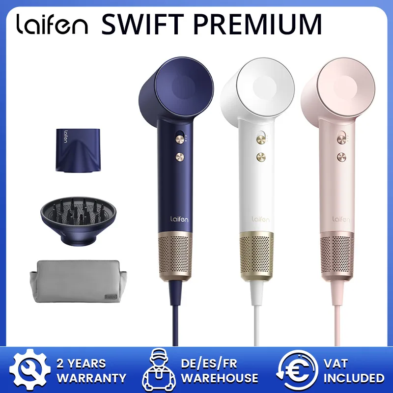 Laifen Swift Premium Haartrockner Intelligente Konstanttemperatur Geräuscharm Schnelltrocknend Leistungsstarker Haartrockner 110.000 U/min 200mN Negative Ionen