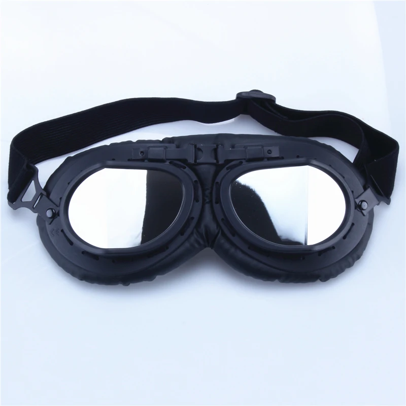 

Steampunk Black Motorcycle Flying Goggles Vintage Pilot Biker Eyewear Helmet Protective Gear Glasses for Motorbike