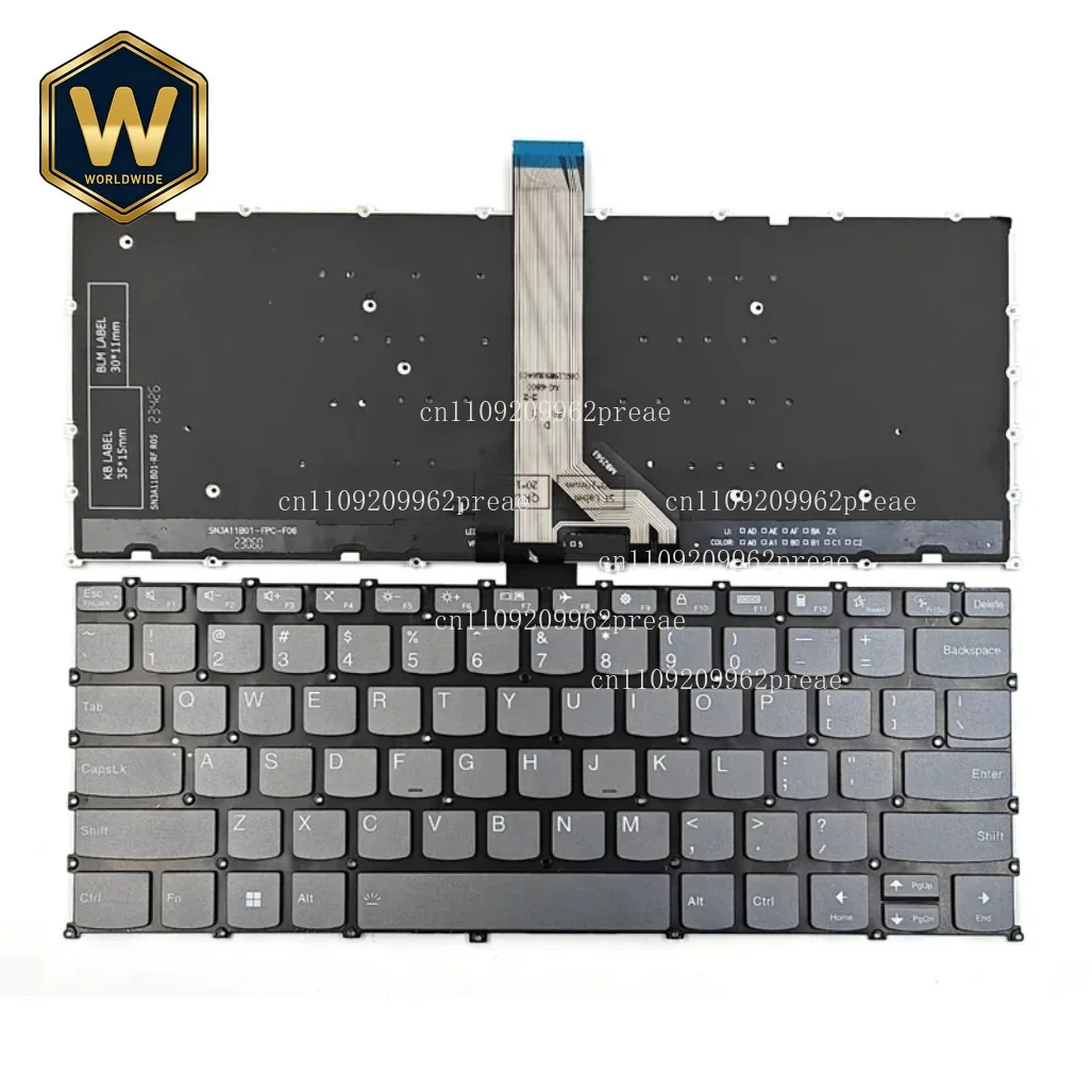 

Клавиатура с подсветкой для ноутбука Lenovo Yoga Slim 6 (14APU8/14IAP8/14IRH8/14IRP8), черная, американская раскладка