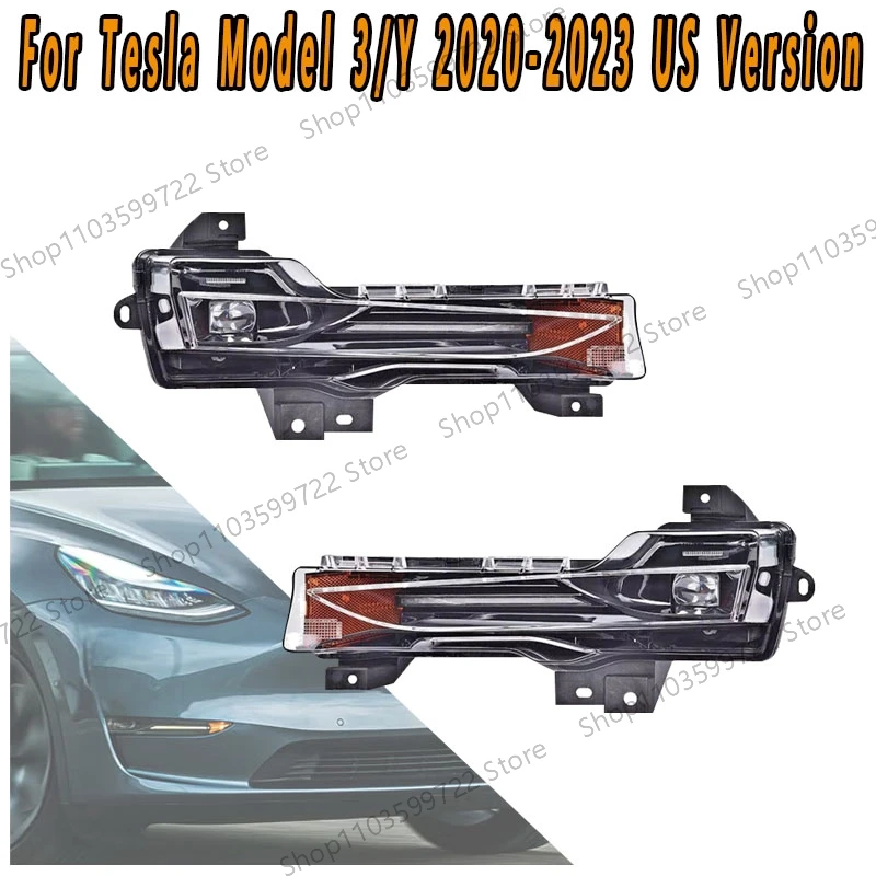 

For Tesla Model 3/Y 2020 2021-2023 US Version LED Fog Light Front Bumper Light Daytime Running Light Driving Light Signal Light