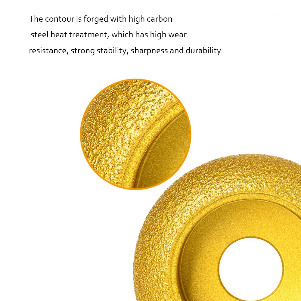 1pc Dry Vacuum Brazed Diamond Round Polishing Wheel 20mm Bore Dia Ceramic Edging Wheel For Tile Quartz Marble Granite Stone