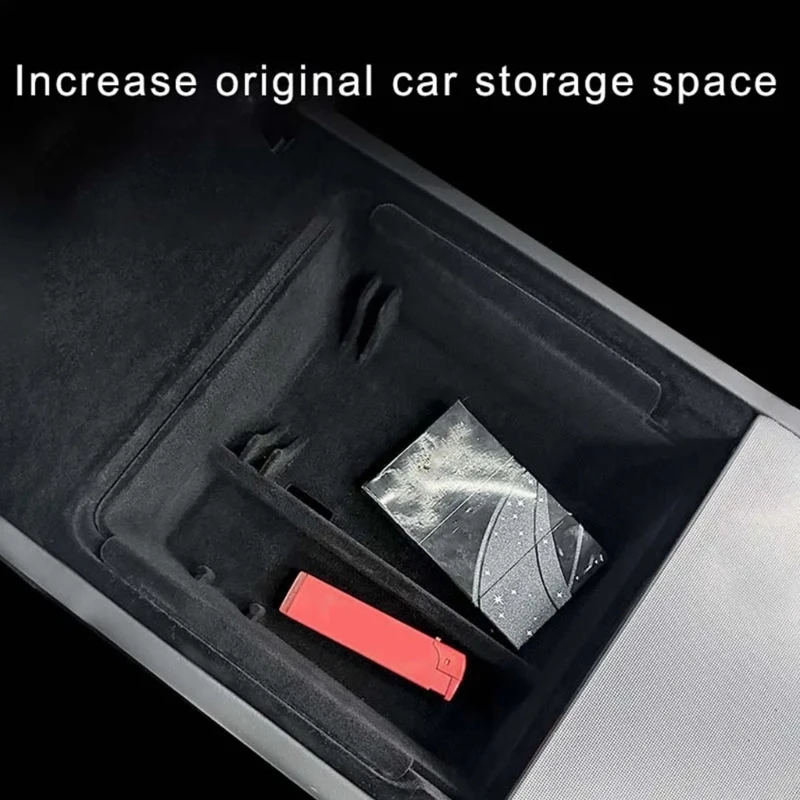 Car Internal Organizer Box Suitable for Model 3+ Highland 2024 Center Console Armrest Storage Container Sundries Packing