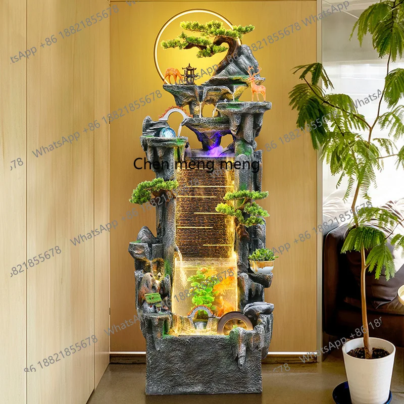 

Flowing water ornament rockery fountain landscape fish pond living room humidifier, lucky circulating water entrance decoration