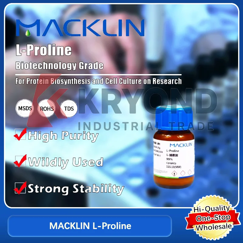 MACKLIN L-Proline 99% High Purity Biotechnology Grade CAS 147-85-3 Laboratory Reagent for Research Use Original Product