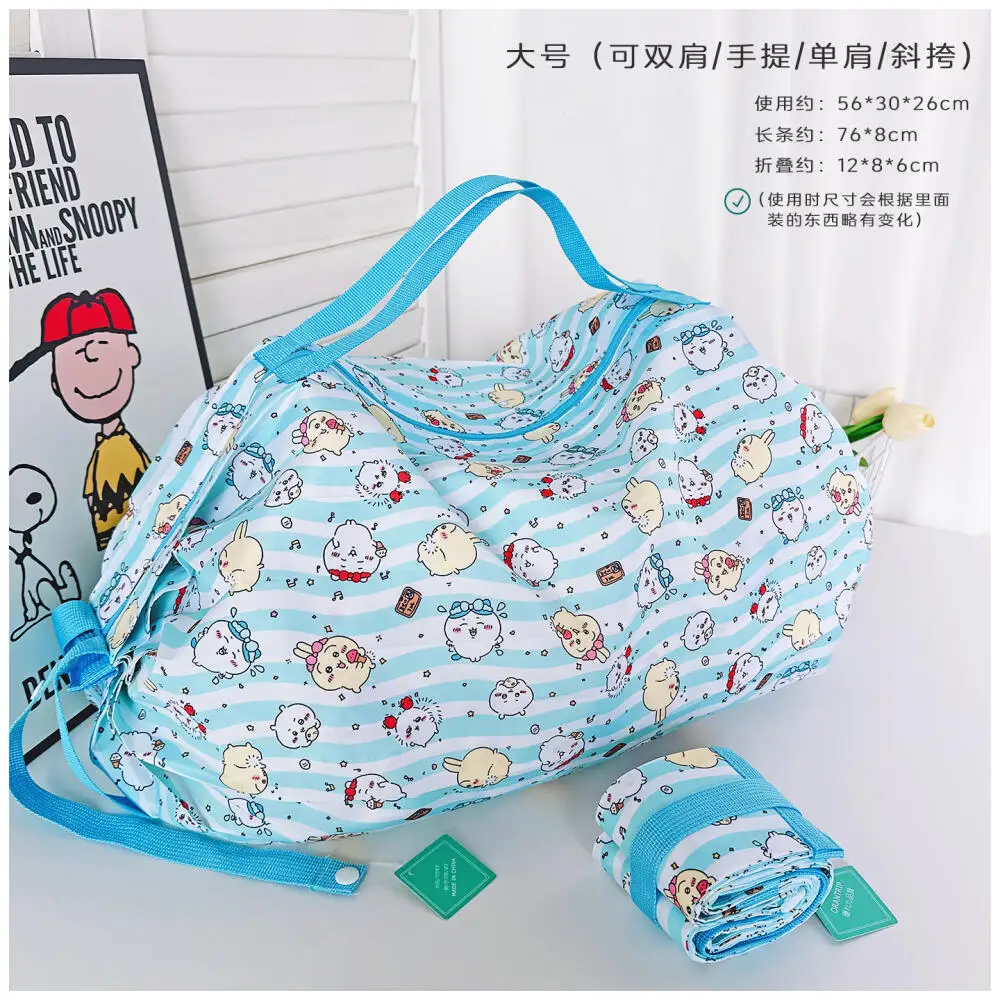 Cartoon Fold Storage Bag Cute Chiikawa Usagi Shopping Bag Portable Handheld Shoulders Crossbody Bag Student Bagshand Backpack