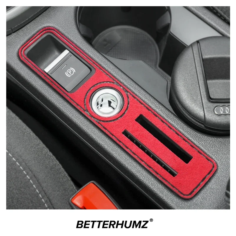 For Audi A3 8Y 2021- Made of Alcantara Center Console Electronic Handbrake Panel Sticker Card Slot Trim Car Interior Accessories