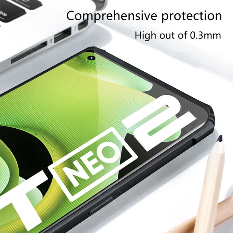 Transparent Acrylic Heavy Duty Back Cover For Realme GT Neo 2 G T Neo2 GTNeo2 Case Armor Shockproof Coque