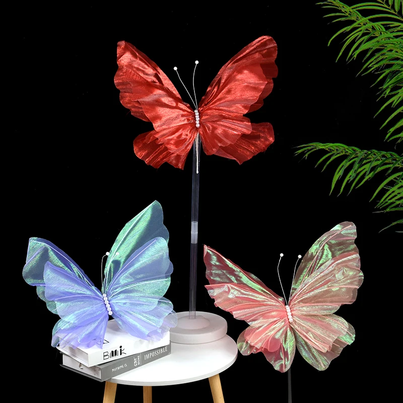 50cm Colorful 3D Giant Silk Artificial Flower Butterfly Wedding Birthday Outdoor Bachelorette Party Photography Background Decor
