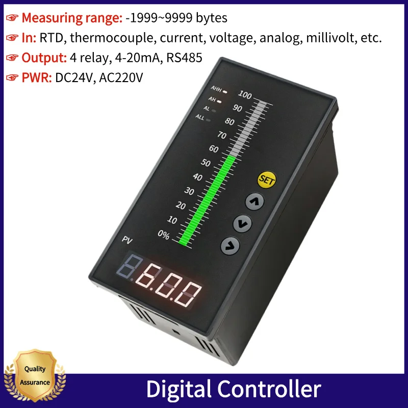 AC220V DC24V LCD Digital Display Liquid Level Indicator Pressure Water Tank Level Control System Measurement Instrument