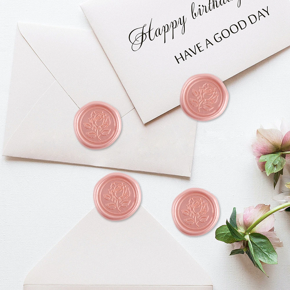 25Pcs Rose Style Wax Seal Stickers Handmade Envelope Seals Self Adhesive Wax Stickers for Wedding Party Invitations, Envelope