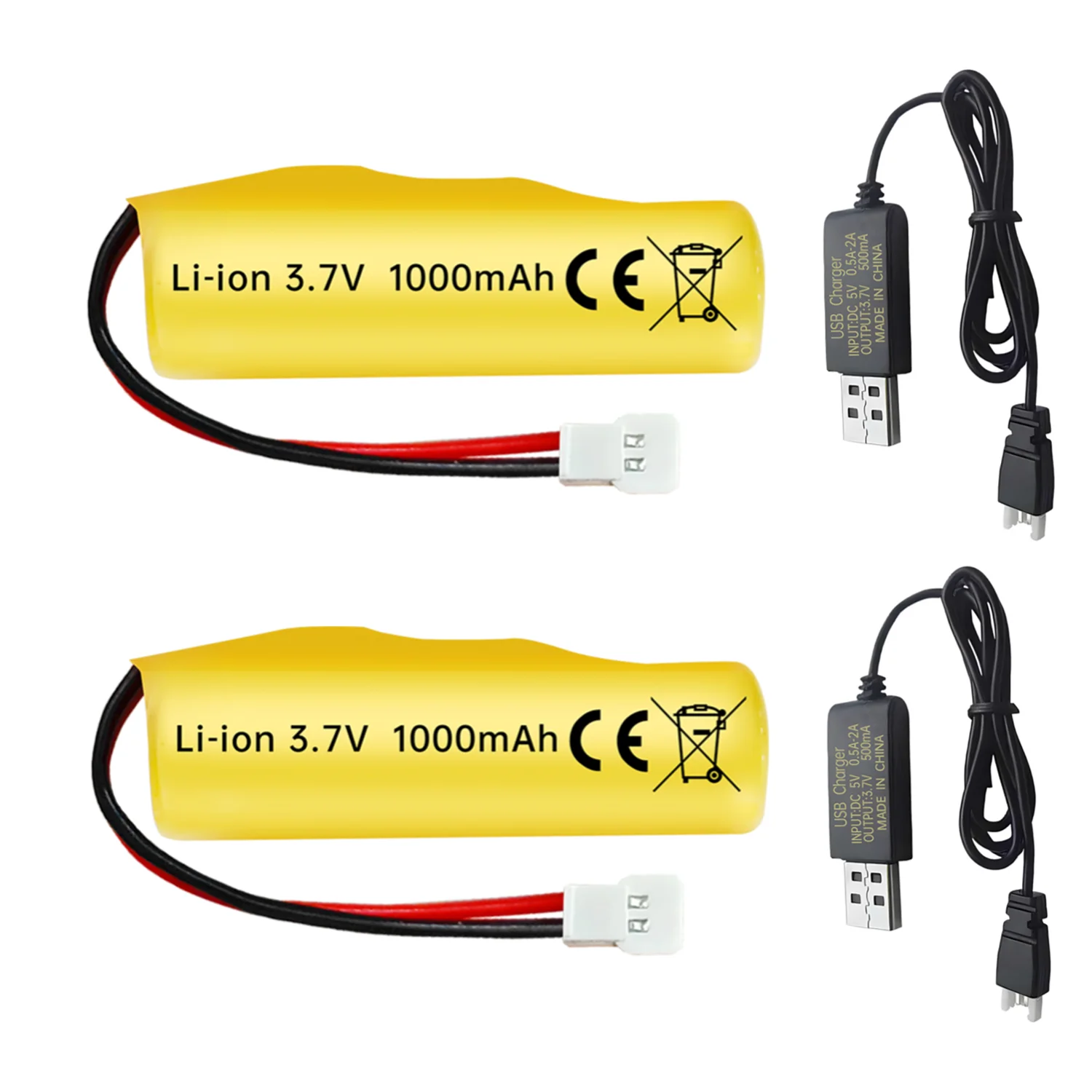 

2PCS 3.7V 1000mAh Molex plug Li-ion Battery With USB for RC Engineering Vehicles,Drift Cars,Trucks,Off-Road vehicles,RC Boats