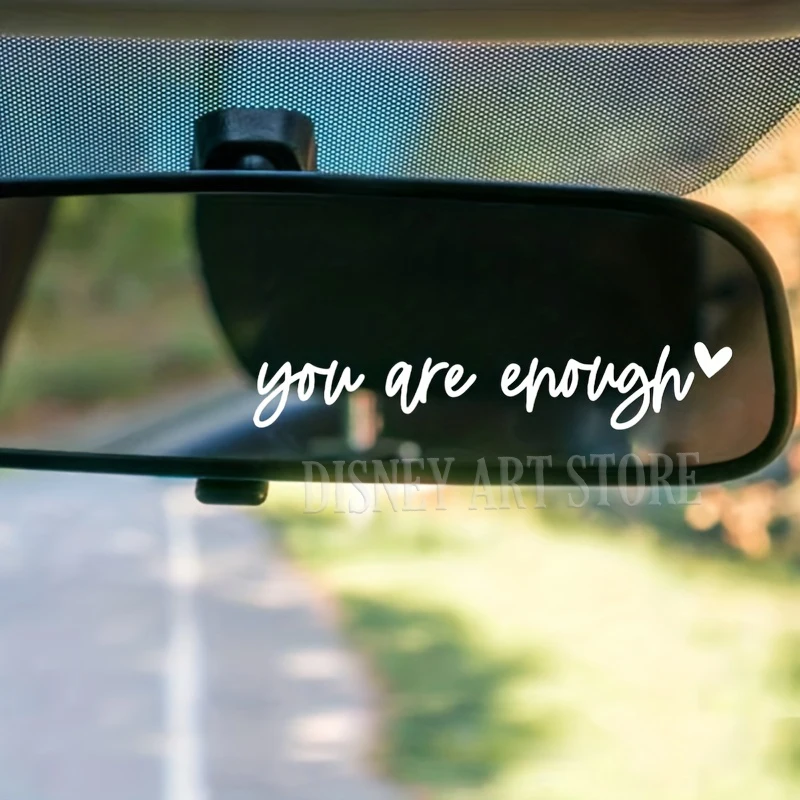 Car Rear View Mirror Vinyl Sticker Decal Boost Your Self-Care Motivational Quotes Decal Cute Girly Car Decor