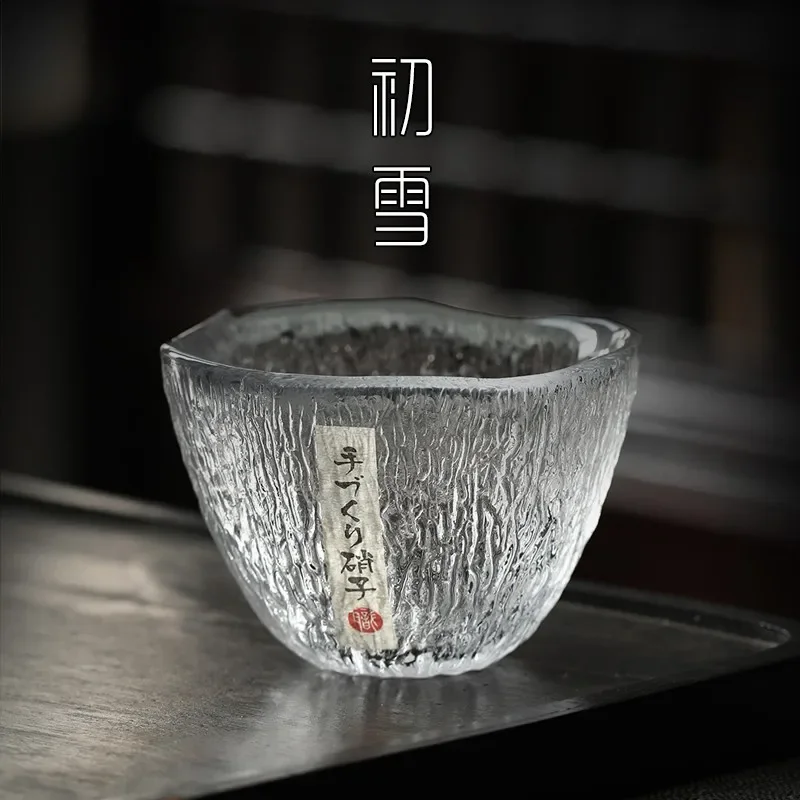 Tazza da tè in vetro resistente al calore da 160ml tazza a goccia di pioggia bicchiere trasparente bere Set da tè giapponese Kung Fu bicchiere da