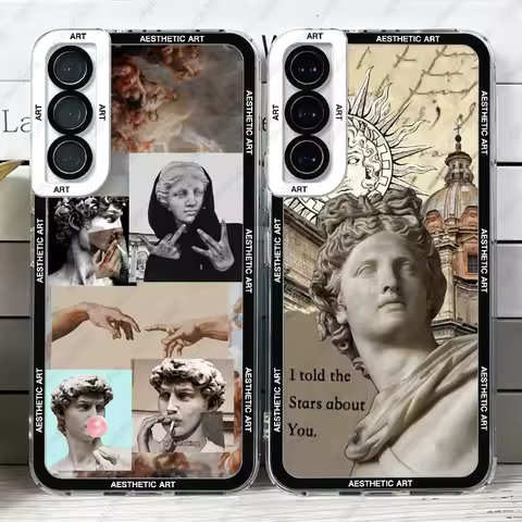 Case For Samsung Galaxy S25 S24 S20 S21 S22 S23 Plus FE Ultra A55 A54 A35 Soft Cover Ancient Greek Aesthetic Art