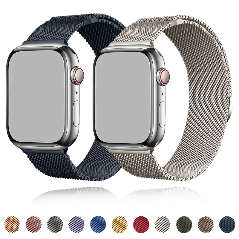 Milanese loop band for Apple watch UItra 9 8 7 6 5 4 45mm 44mm 41mm 40mm Metal magnetic double section strap iWatch 10 42mm 46mm