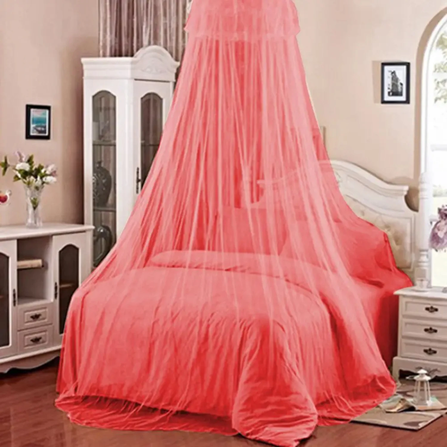 Elegant Round Lace Insect Bed Canopy Netting Curtain - 60x250x850cm Women Girl Princess Dome Mosquito Net - Beautiful Mosquito N