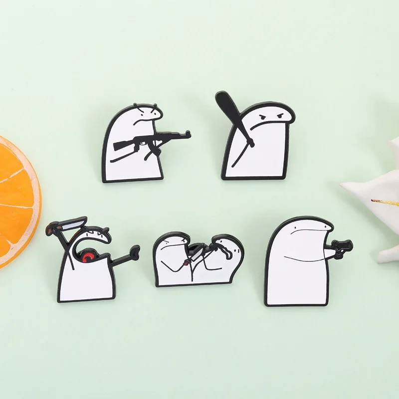Stick figure series Brooches Wacky person Metal badge Jewelry Decoration Perfect Gift  Fashion Clothing Accessories
