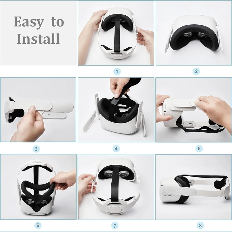 Adjustable Band Cushion Helmet for Oculus Quest 2 Headband for Head Strap Lightweigt Increase Support Soft Pad Drop shipping