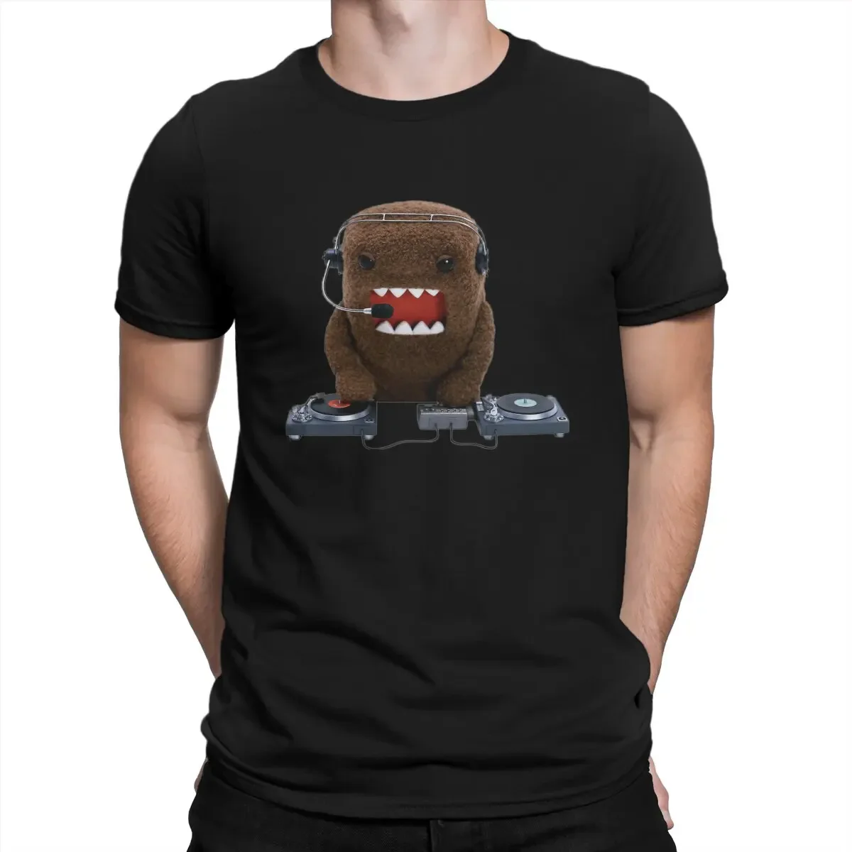 Domo Kun Creative TShirt for Men DJ Domo-kun Classic Round Neck Pure Cotton T Shirt Distinctive Birthday Gifts OutdoorWear