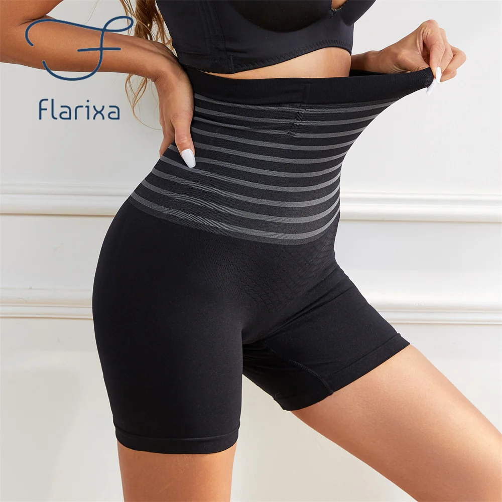 Flarixa High Waist Flat Belly Panties Women Tummy Control Shaping Boxer Safety Shorts Slimming Underwear Waist Trainer Shapewear