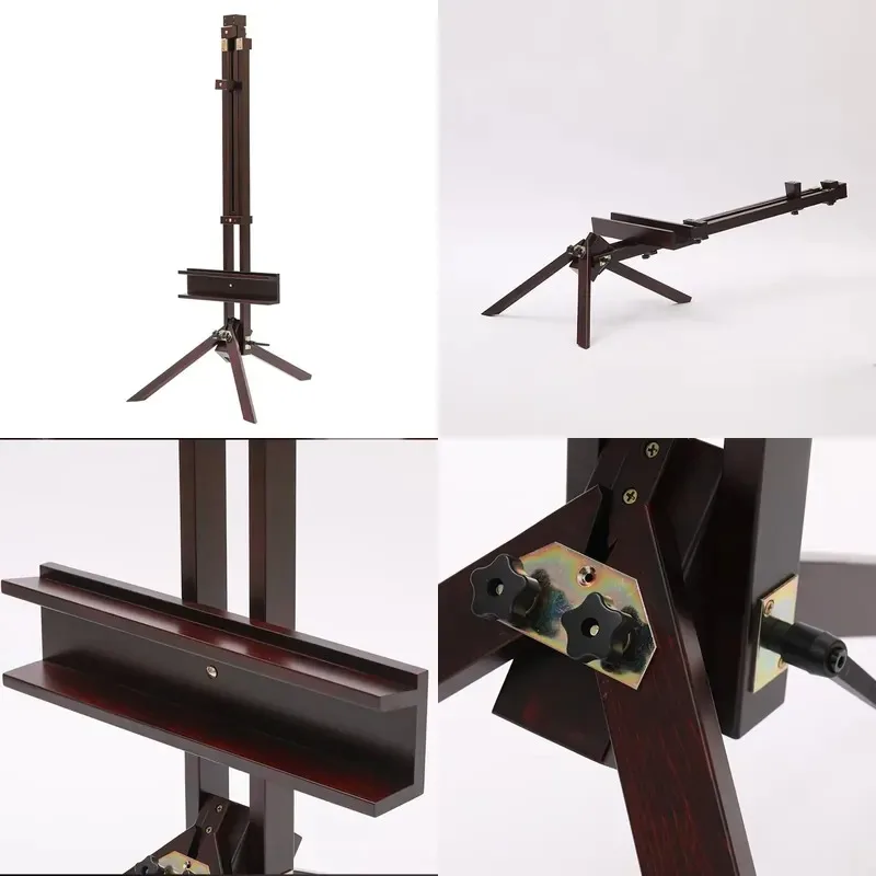 Foldable Beech Easel Telescopic Adjustment 180 Degree Square Design for Art Studios