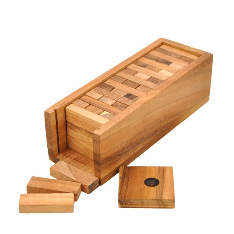 Wood Tumbling Tower Game Perfeito para jogos de festa, Jogos ao ar livre para adultos e família, jogos de blocos duráveis, clássicos