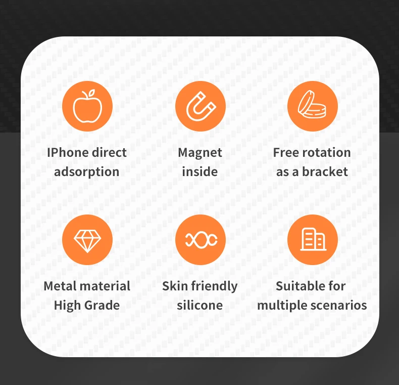 Universeller doppelseitiger Magnethalter für Magsafe-Handyständer im Autogriff, Fingerringhalterung mit Handschlaufe für iPhone – Detail 7