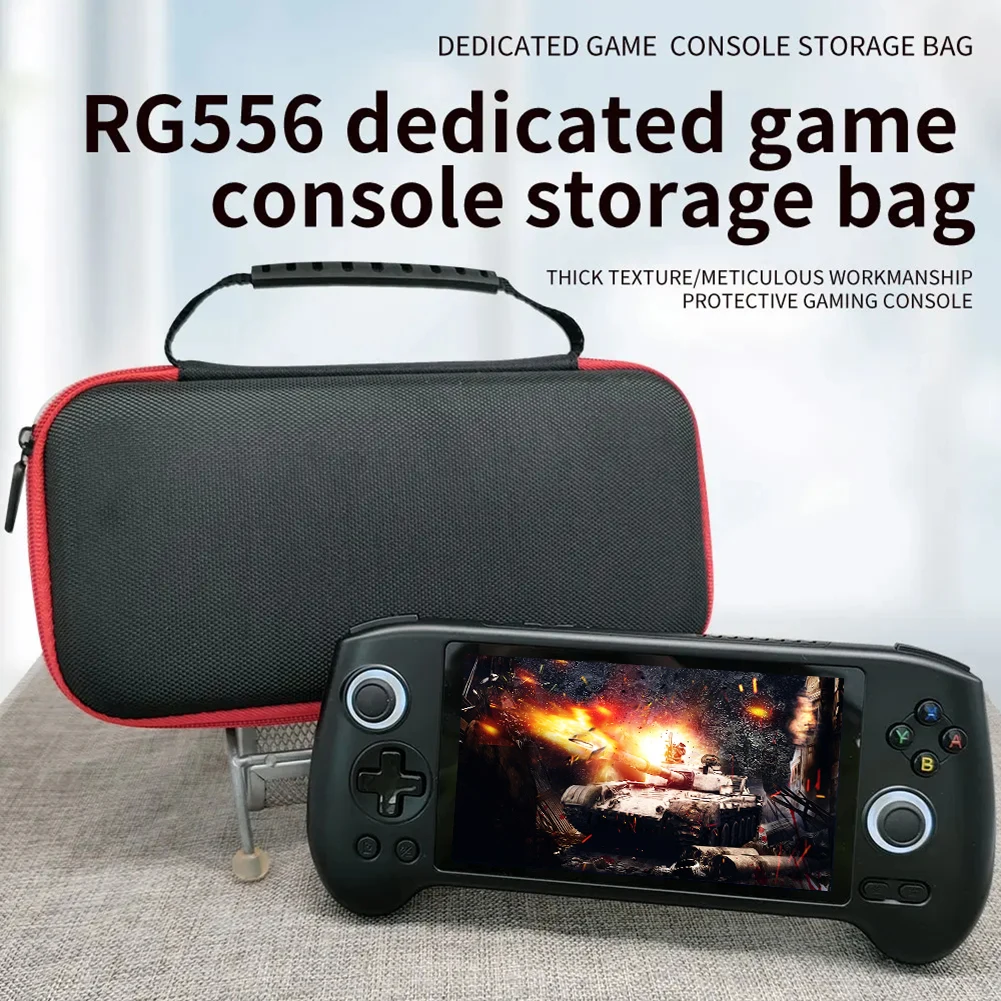 For Anbernic RG556 Carrying Bag Hardshell Storage Handbag with Mesh Pocket Portable Case RG556 Retro Handheld Gaming Console