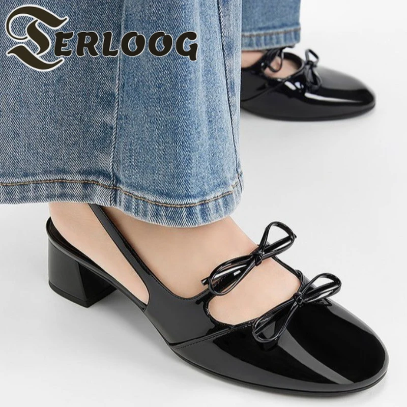 

Elegant Bow Women Sandals High Heeled Slippers Luxury Summer Chunky Shoes New Trend 2025 Designer Slingback Woman Pumps Zapatos